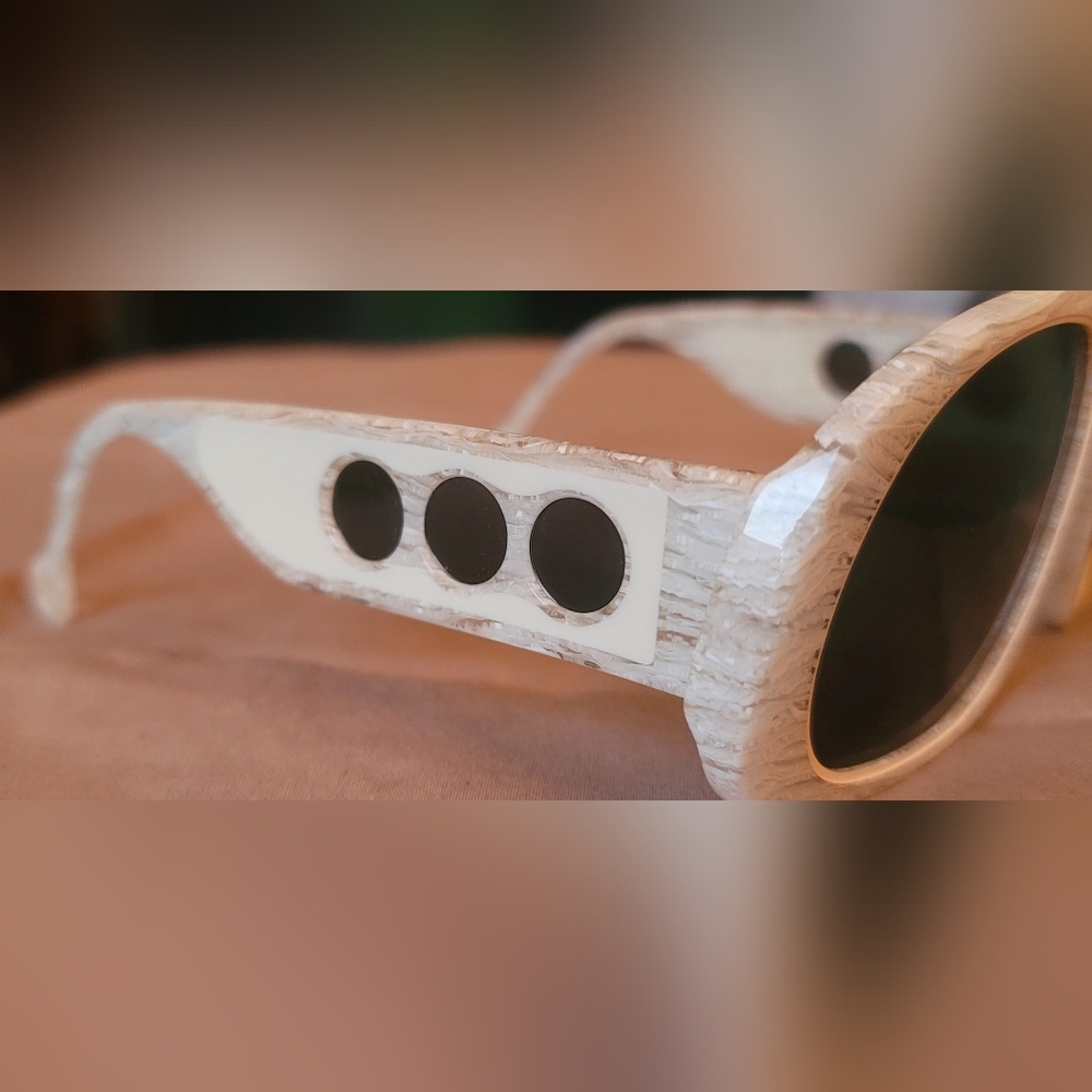 PALOMO FILIP WHITE MARBLE UNISEX SUNGLASSES 55/13 145 CAT 3 Made In Spain - Picture 3 of 16
